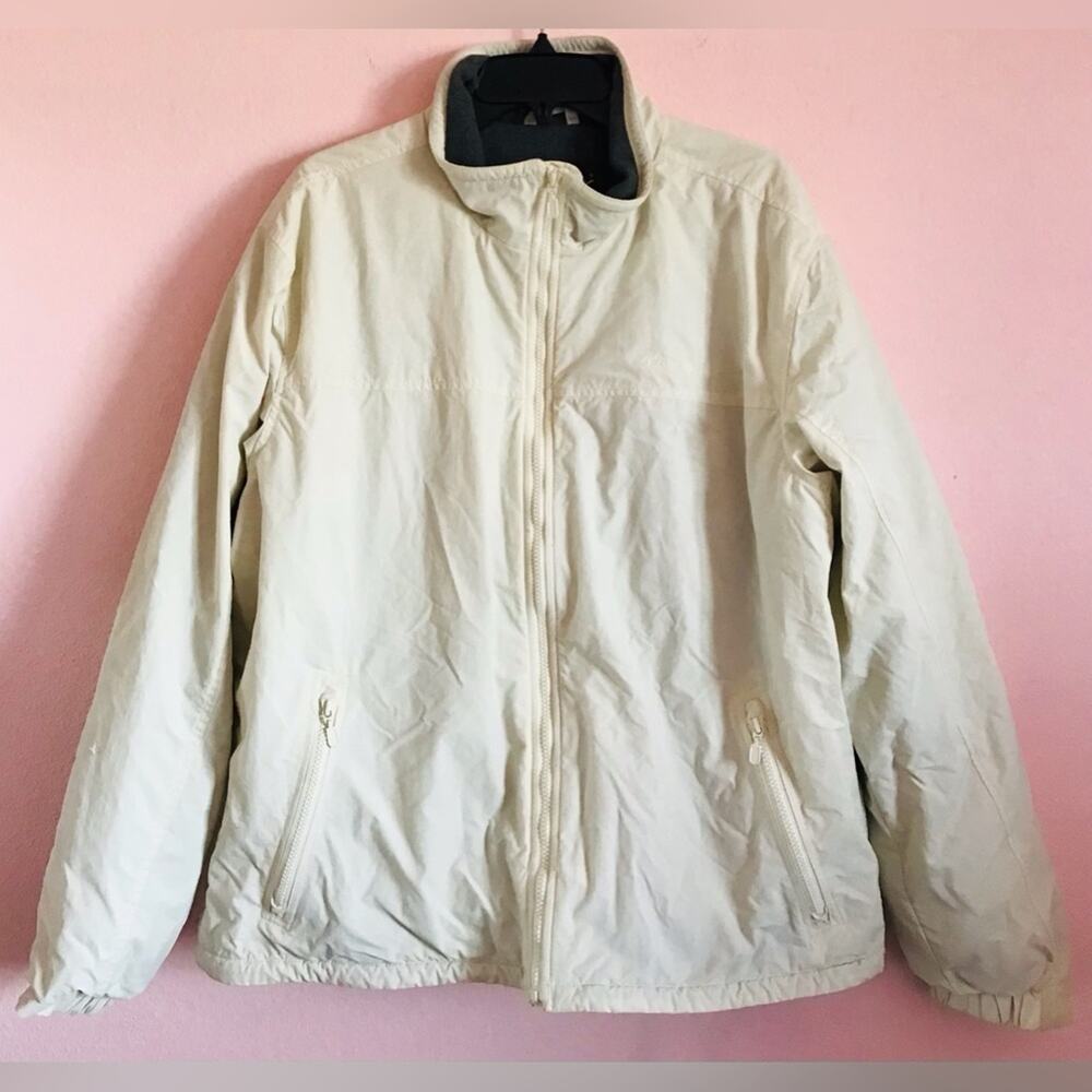 Eddie Bauer cream lined men’s zippered jacket size XL